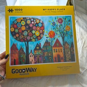 Brand New GoodWay Puzzles "My Happy Place" Art by Peggy Collins 1000 Pieces
